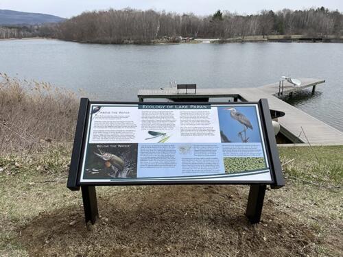 Ecological interpretive panel for public lake and park