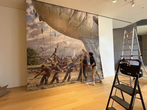 Installation of wall mural
