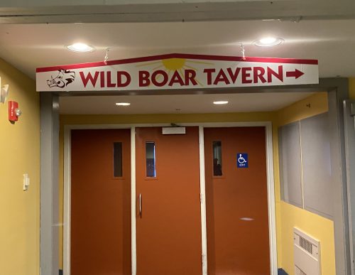 Hanging wayfinding sign